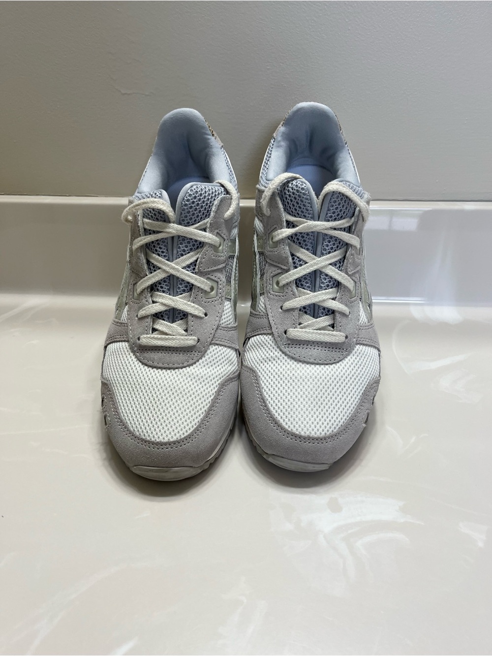 Asics Gel Lyte III White and Light Gray Mesh Sneakers